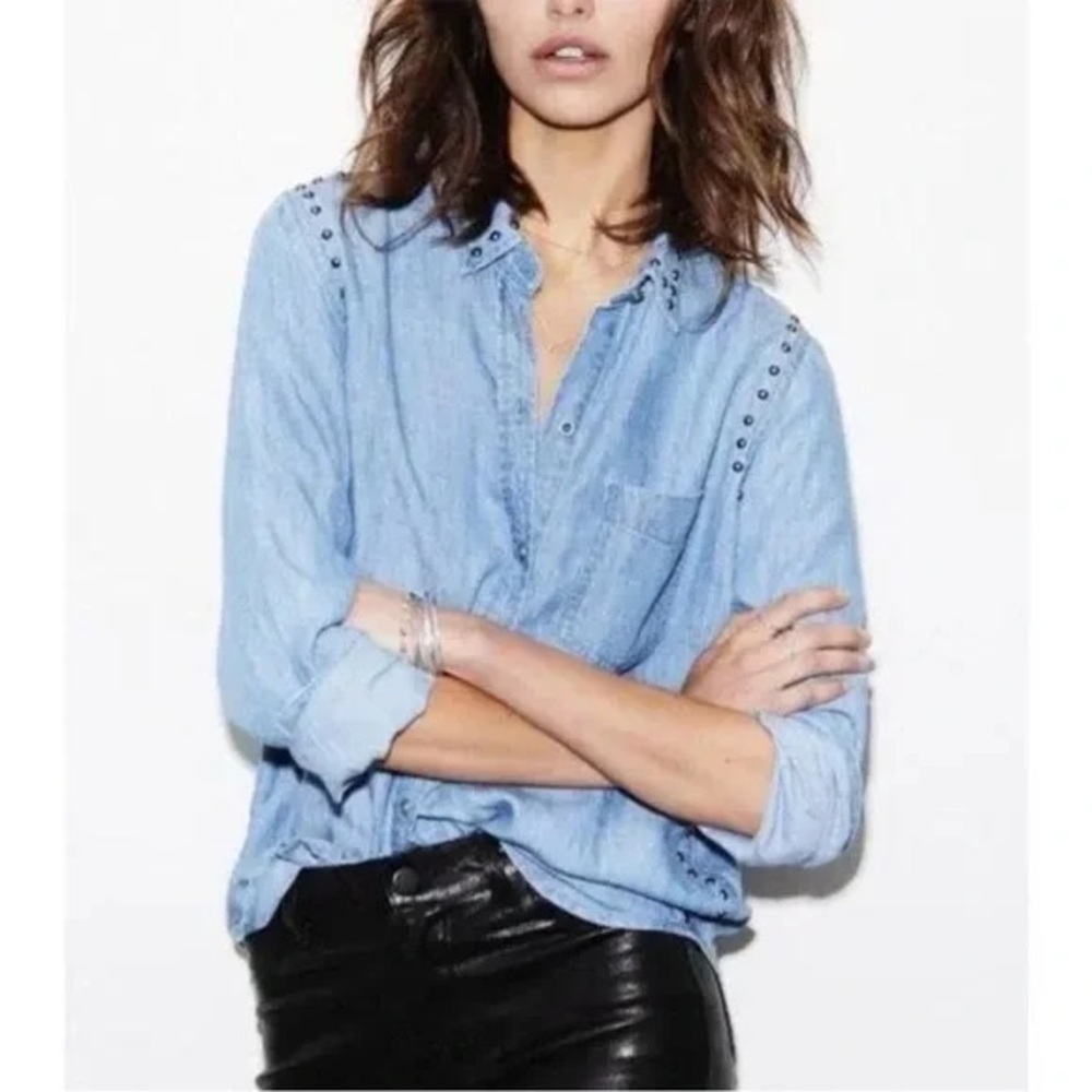 Rails Ingrid Studded Button Down Chambray Shirt W… - image 7